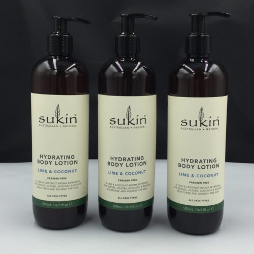 3 x Sukin Hydrating Body Lotion Lime & Coconut 500ml