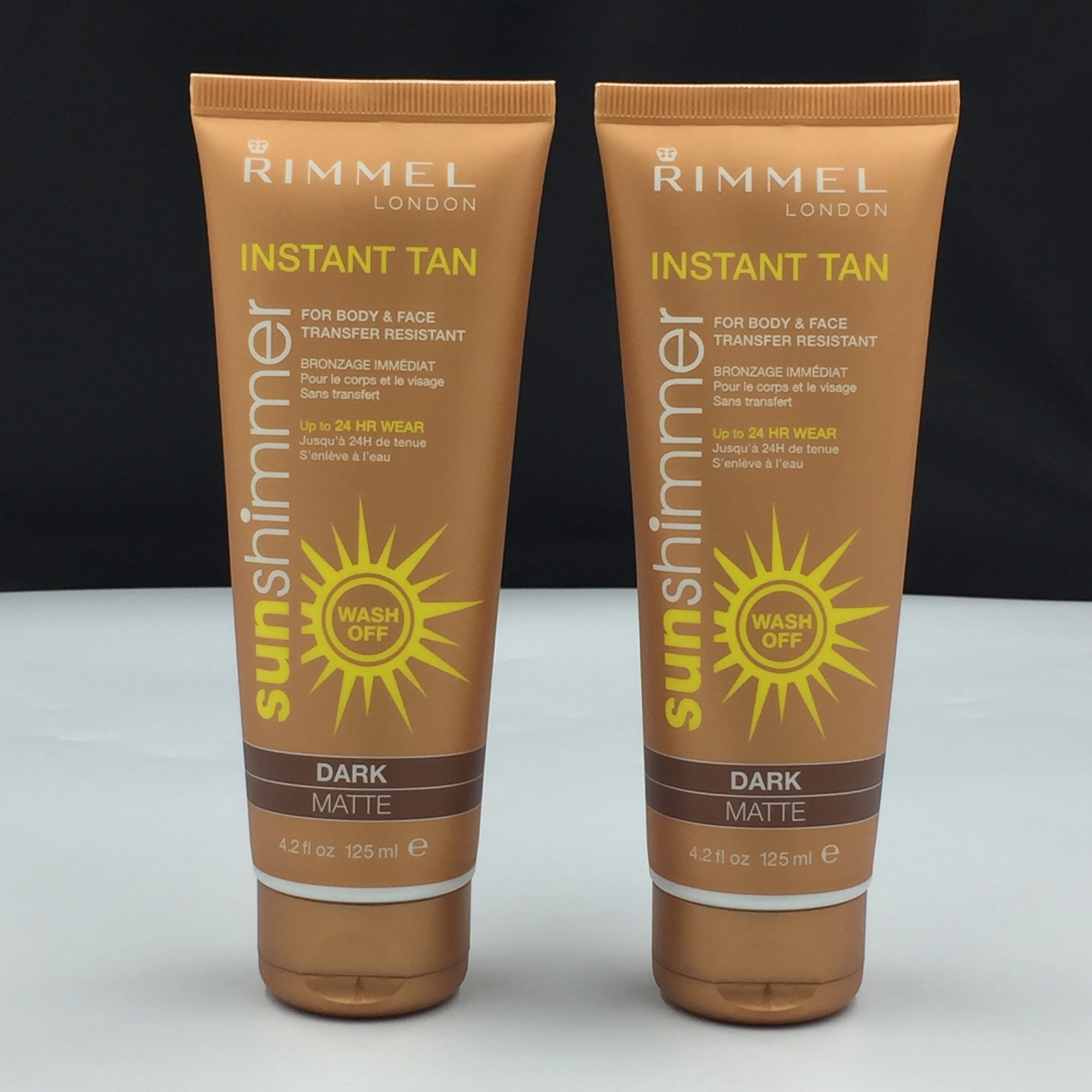 2 x Rimmel Instant Tan SunShimmer 125ml ( Dark Matte )