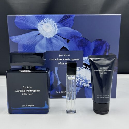 Narciso Rodriguez For Him Bleu Noir Eau De Parfum ( 3 pc Collection ) Gift Set